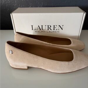 Lauren Ralph Lauren Women's “Emellie” Beige Suede Ballet Flats, Sz 8B